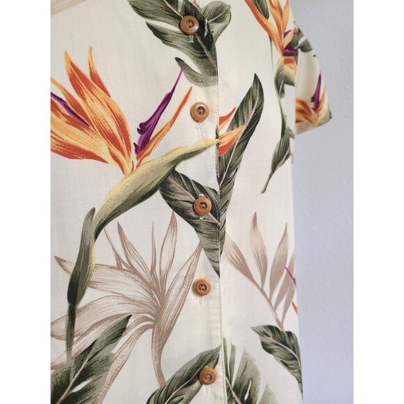 Vintage Paradise Found Hawaiian Tropical MEDIUM Resort Resortwear Top Vacation M - Picture 7 of 7